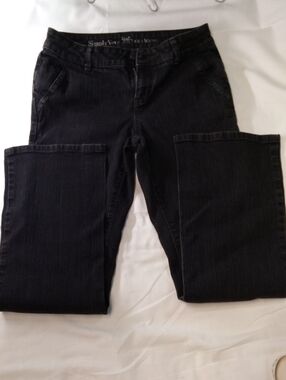 Vera Wang Simply Vera Black Straight-Leg Jeans